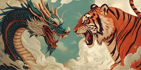 Epic Battle Between Dragon and Tiger
