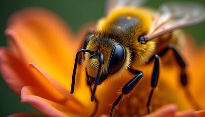 microscopic image of head of a bee.