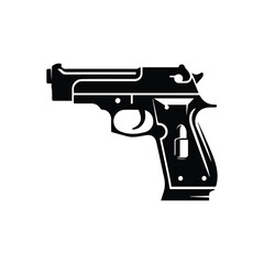 Gun Silhouette Vector, Gun silhouette, simple black icon with shadow