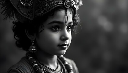 Beautiful portrait of child Lord Krishna