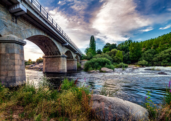 New Bridge across river Alberche,