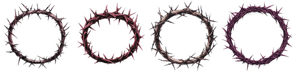 Fototapeta premium The Haunting Beauty of Thorns A Captivating Conceptual Crown Wreath in Monochrome Splendor This striking image showcases a mesmerizing wreath like formation crafted from a tangle of sharp