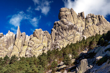 Riscos graniticos en La Pedriza