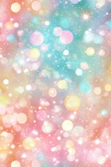 Obraz premium Whimsical Springtime Bokeh Abstract Watercolor Background in Soft Pinks, Blues, and Greens
