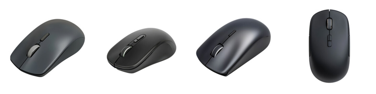 Sleek and modern wireless computer mouse in a minimalist black design a versatile and efficient peripheral device for use in the office or home workspace