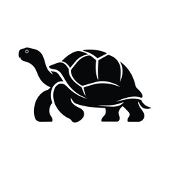 Vector Silhouette of Turtle, Wise Turtle Illustration for Animal and Ocean Themes