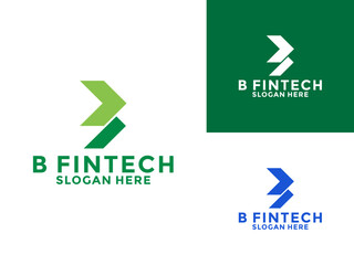 Letter B and Arrow logo design. Creative design Fintech, technology, arrow, growth and increase symbols logo icon vector © Febrian
