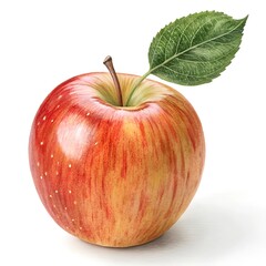 red apple isolated on white