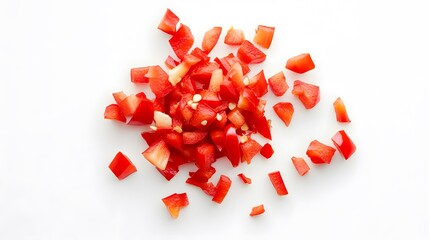 Chopped Chilli isolated in white background
