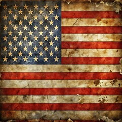Antique rustic American flag background Memorial Day and 4th of July holiday background