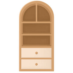 Empty Bookcase bookshelf minimal cute cartoon