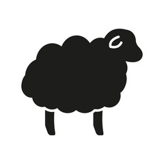 Sheep Silhouette Icon For Sleeping And Relaxation. Counting Sheep For Sleep Glyph Symbol. Isolated Vector Illustration
