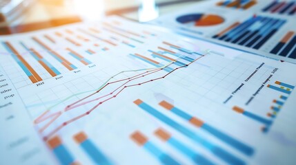 Annual financial summary showcasing chart with yearly data and statistics highlighting the company's progress and growth leading up to 2025 focusing on corporate analysis and profitability metrics