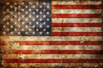 Antique rustic American flag background Memorial Day and 4th of July holiday background