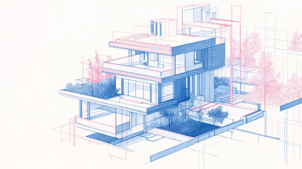 house plan blueprint, architectural blue print of a house, house blueprint, building in the city