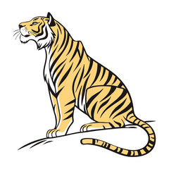 Obraz premium A Vector illustration of A royal Bengal tiger walking