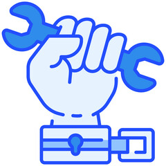 Forced Labour Blue Color Icon