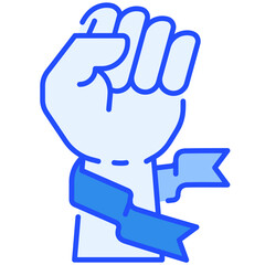 Labour Day Hand Blue Color Icon
