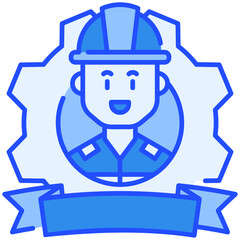 Labour Day worker Blue Color Icon