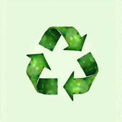 Obraz premium Watercolor Green Recycle Arrows. World Earth Day, Green arrow eco, ecology concept