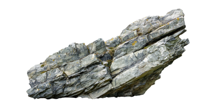 Large jagged rock isolated on transparent background