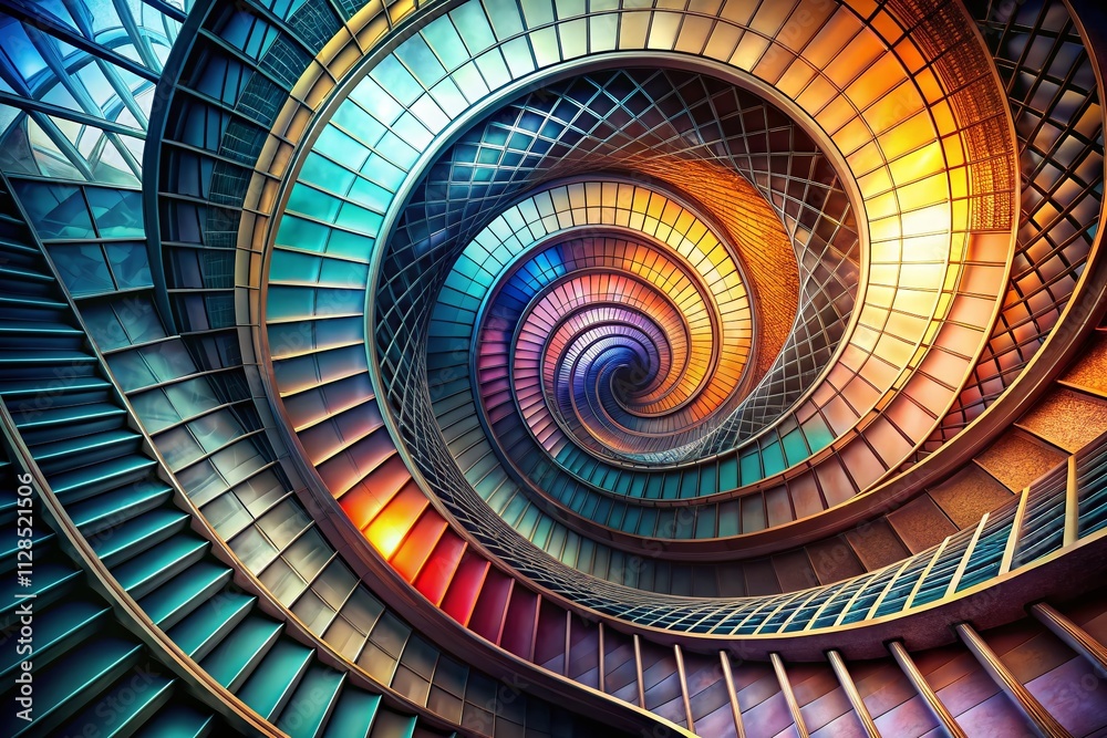 Poster abstract architectural background featuring spiral patterns and generative ai elements for modern de