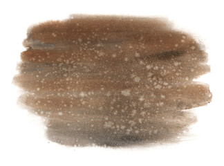 Abstract Mocha Mousse shape brown watercolor hand painted water stains. Splash background drawn by brush. Illustration design greeting, template. Decoration poster print invitation business card decor