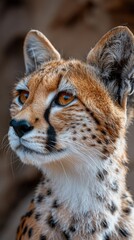 Fototapeta premium Serengeti Cheetah Portrait Wildlife Big Cat Mammal Africa Nature Animal Wild Close up Fur Spots