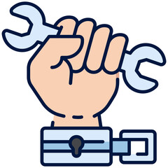 Forced Labour Filled Line Icon