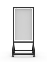 Blank Outdoor Sign Holder Banner Poster Sign, 3d illustration.