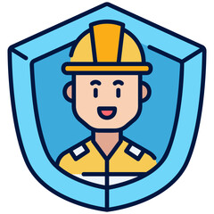 Worker Insurance Filled Line Icon