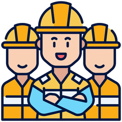 Workers Filled Line Icon