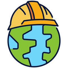 Fototapeta premium World Labour Day Filled Line Icon