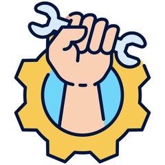 Wrench Filled Line Icon