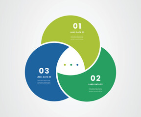 Infographics with colored sections. Flat pie chart with 3 steps, options, parts, processes with arrows