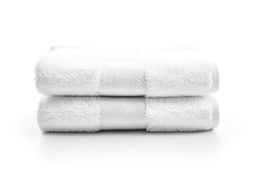 Clean White Towel Folded on a White Background