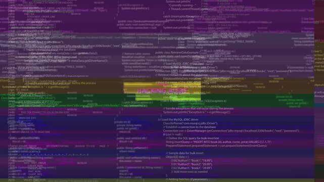 Technology glitch computer virus internet system hacking attack concept. 4K cyber security, malware, crime, spying software crash, error message. Cyber Crime attack hacked alert Coding, Hacking