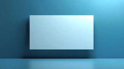 White blank banner on a blue background