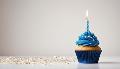 birthday cupcake with candle