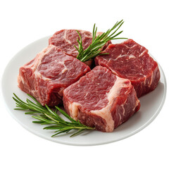 Fototapeta premium Meat in its raw state isolated on a white background