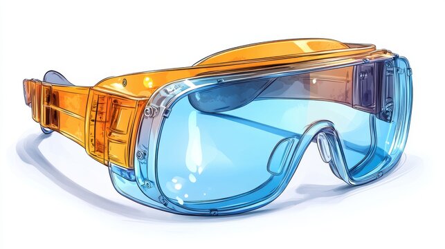 orange and blue goggles clip art preview