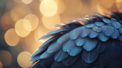 Obraz premium Close-up of bird's feathers, soft light.