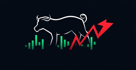 Illustration of a bull and bear stock market concept