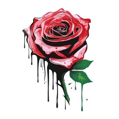 Graffiti rose flower plant paint.