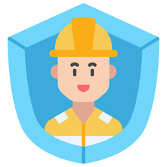 Worker Insurance Flat Icon