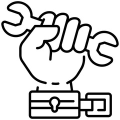Forced Labour Line Icon