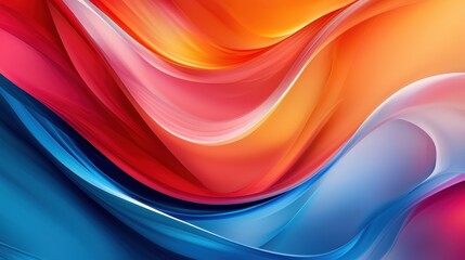 A vibrant swirl of colors, featuring smooth gradients of orange, pink, and blue, creating a dynamic and flowing abstract pattern.
