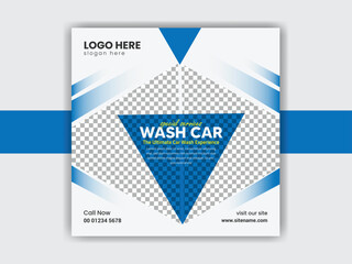 wash car service post banner template vector design and Instagram post banner