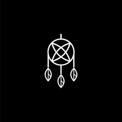  Amulet dream catcher sign icon isolated on white background.