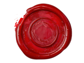 red wax seal isolated on white or transparent png